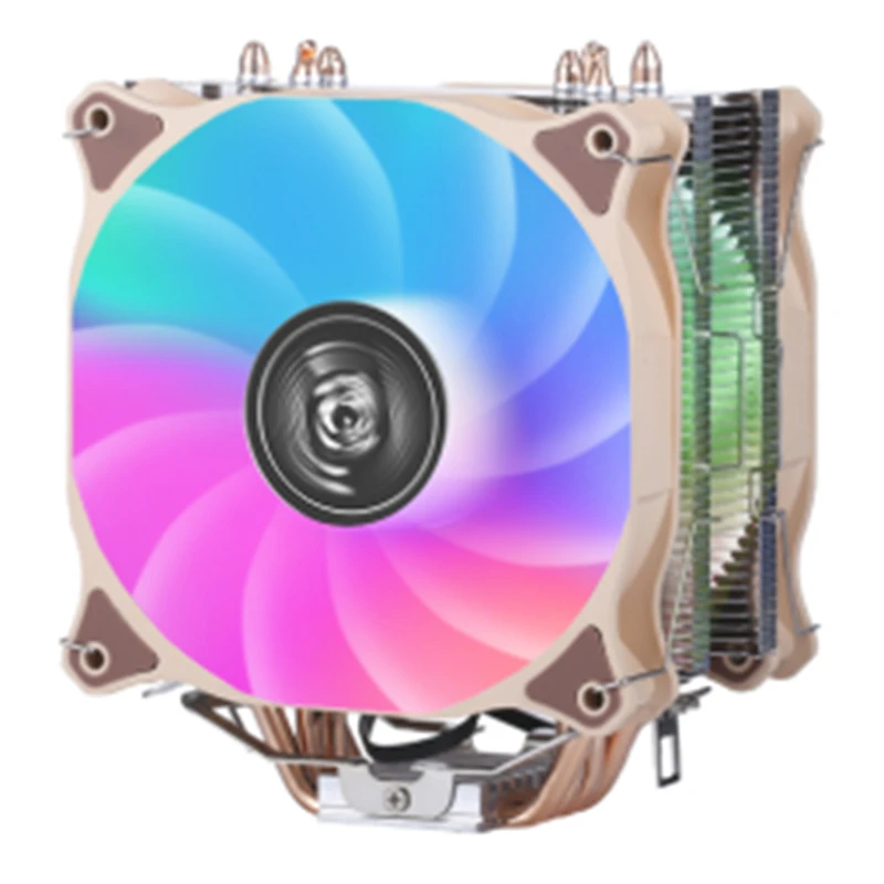 CPU 120mm 4 Copper Tube  PC Air-Cooled Silent Computer  Heat Dissipation Fan 3/4Pin Universal Installation LGA2011 115xSeries Am