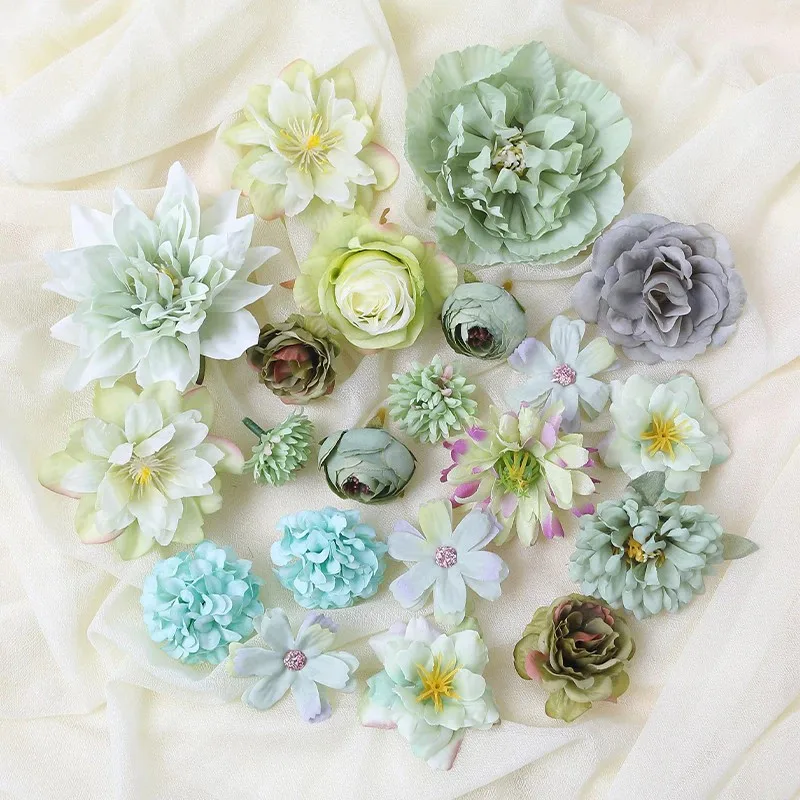 Gemischte künstliche Blumenköpfe, Seidenrose, künstliche Blumen für Heimdekoration, Hochzeit, Hochzeit, Dekoration, DIY-Handwerk, Girlandenzubehör – Detail 12