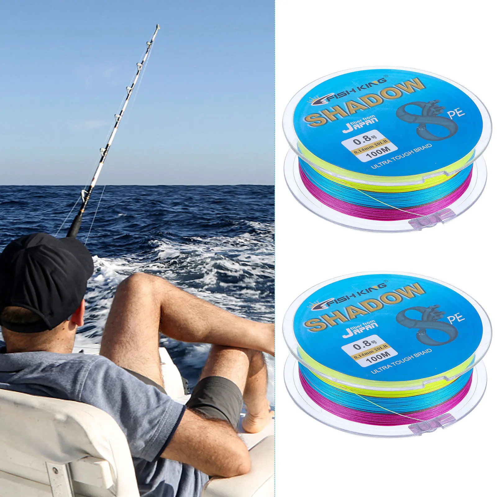 

8 Strands Braided Fishing Line 8-Color Fade Thin Low Memory Smooth Plait For Bass Trout Walleye Muskie Freshwater Saltwater Surf