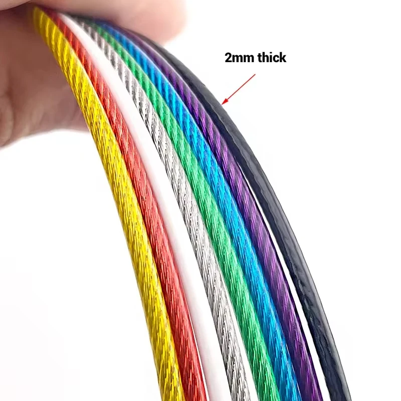 Picture 4: 100 pieces of 2mm stainless steel cable ropes, coated with PVC colored surface, with loop ropes for hanging suspension ropes