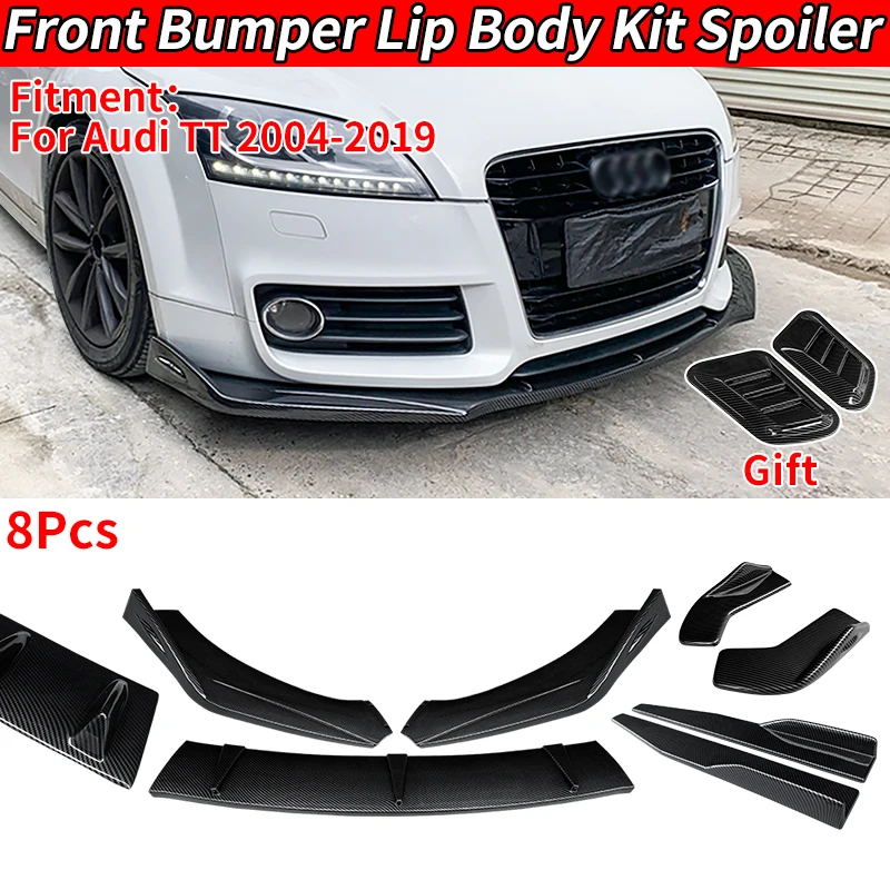 

For Audi TT 2004-2019 Car Styling Front Bumper Splitters Lip Body Kit Spoiler Side Skirts Extensions Rear Wrap Angle Spoiler