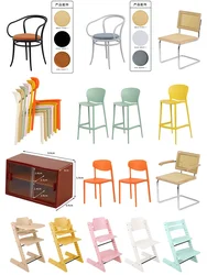 Muebles en miniatura Bjd para casa de muñecas, silla de Metal, accesorios de madera para decoración, 1/6