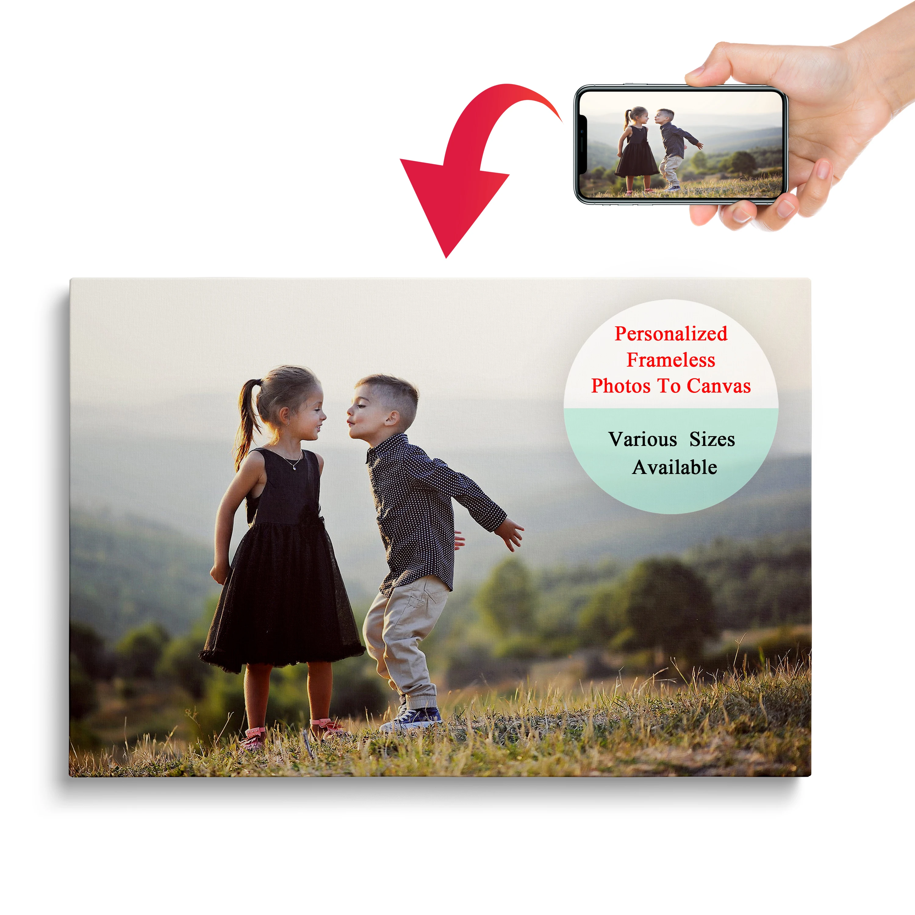 

Wall Decor Custom Canvas Print Personalized Photo Poster Vintage Art Bedroom Home Decor Warm Mother's Day Gift