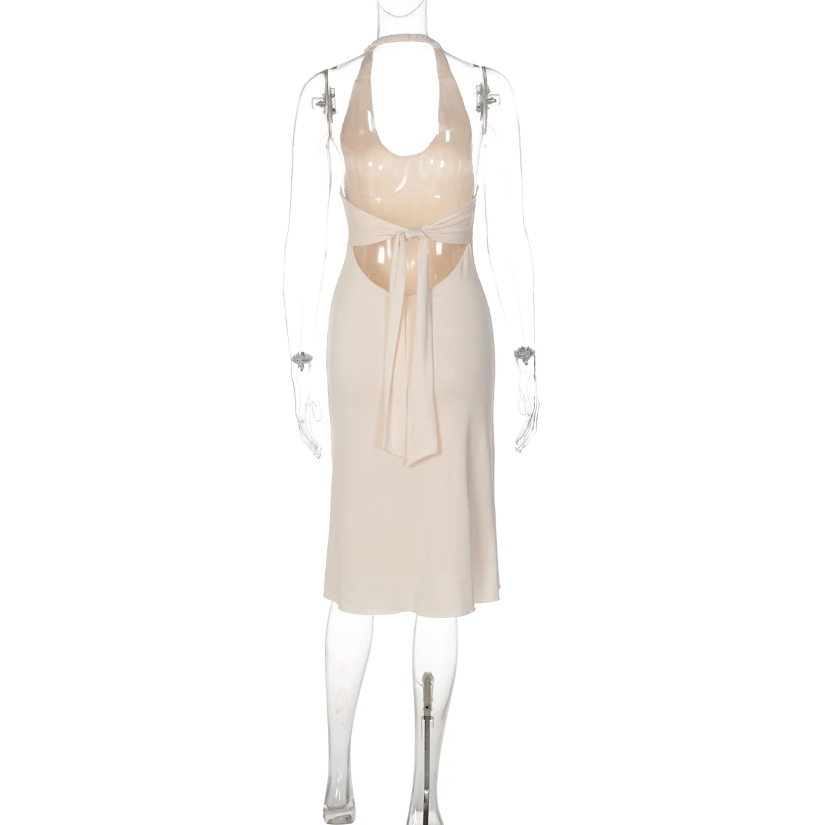 Hugcitar Damen Elegantes Neckholder-Minikleid, Ärmellos, Rückenfrei, Bandage-Stil, Sexy, Modische Kleidung für Geburtstagsfeier und Urlaub – Detail 4