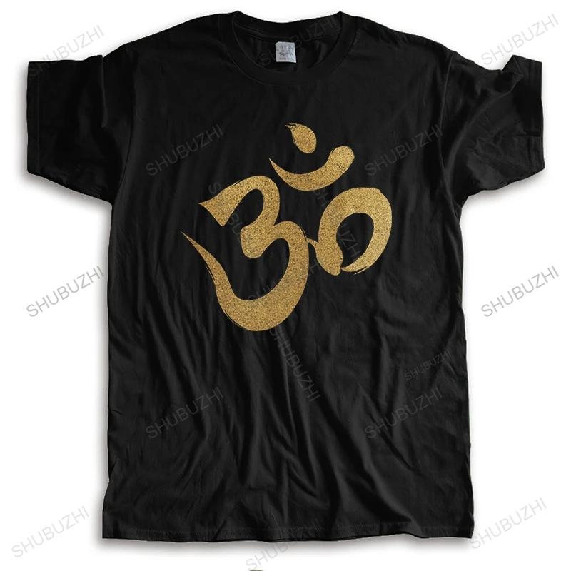 Men Cotton casual T Shirt Om Ohm Aum Yogaer Buddhism Meditation Mandala Hinduism Hindu Sanskrit Zen bigger size Loose tops