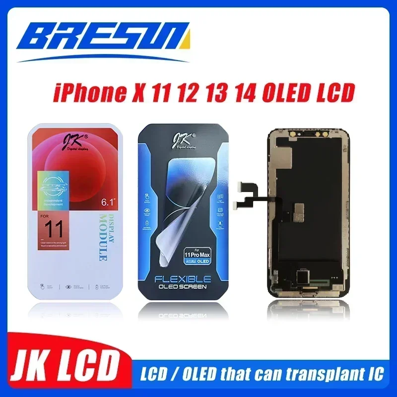 OEM SOFT JK LCD Display Touch Screen Digitizer Assembly Replacement Parts OLED Screen For iPhone XsMax 12 12Pro 11ProMax 13 14