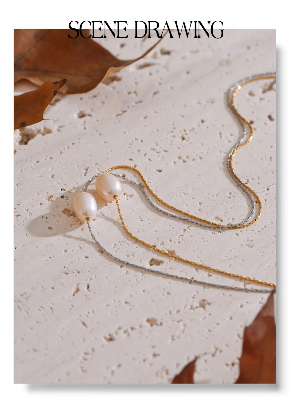 Yhpup Basic Style Schmuck Natürlicher Süßwasserperlen-Anhänger Mode-Halskette Beliebter Edelstahl Schicker wasserdichter Schmuck Geschenk – Detail 5