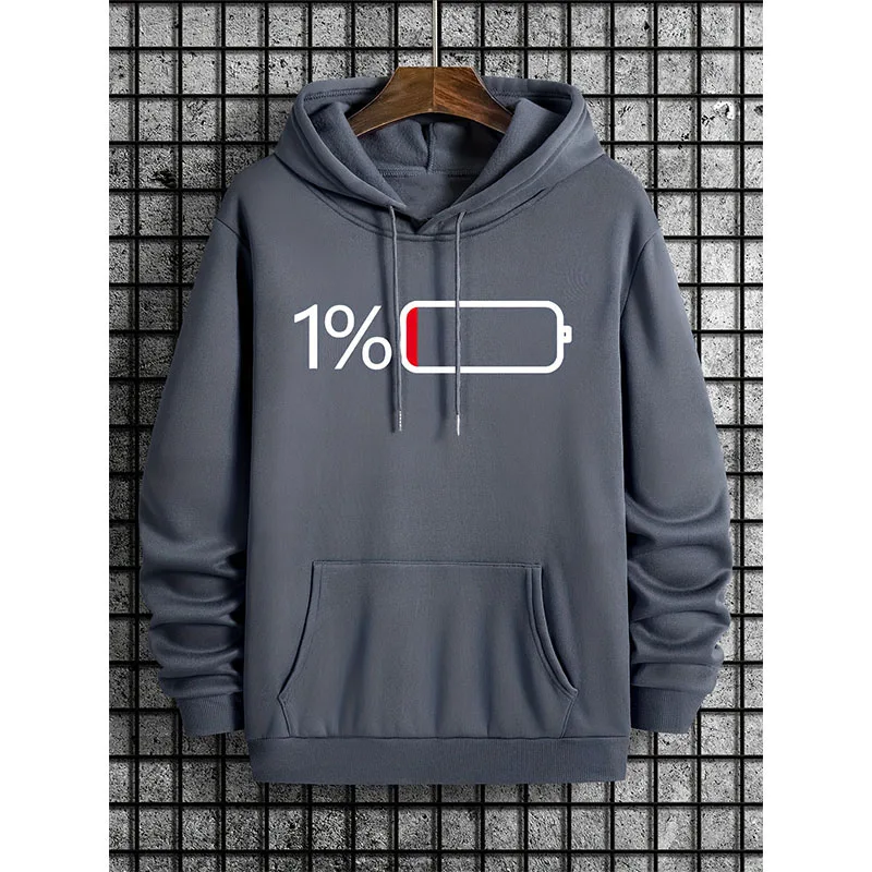 Battery Low Graphic Print Hoodies Men Women Casual Oversized Hoodie Streetwear Hooded Sweatshirts Y2k Pullover Unisex Clothing