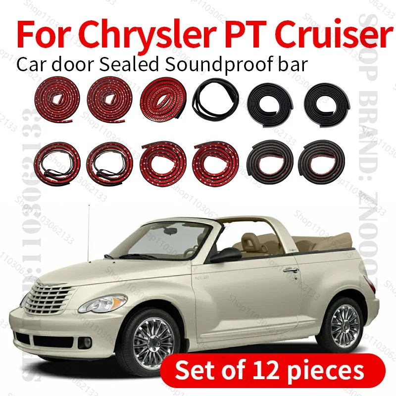 

For 2000-2010 Chrysler PT Cruiser PT Car Door Strip Rubber Double Layer Sealing Protector Soundproof Dustproof Seal Strip 12PCS