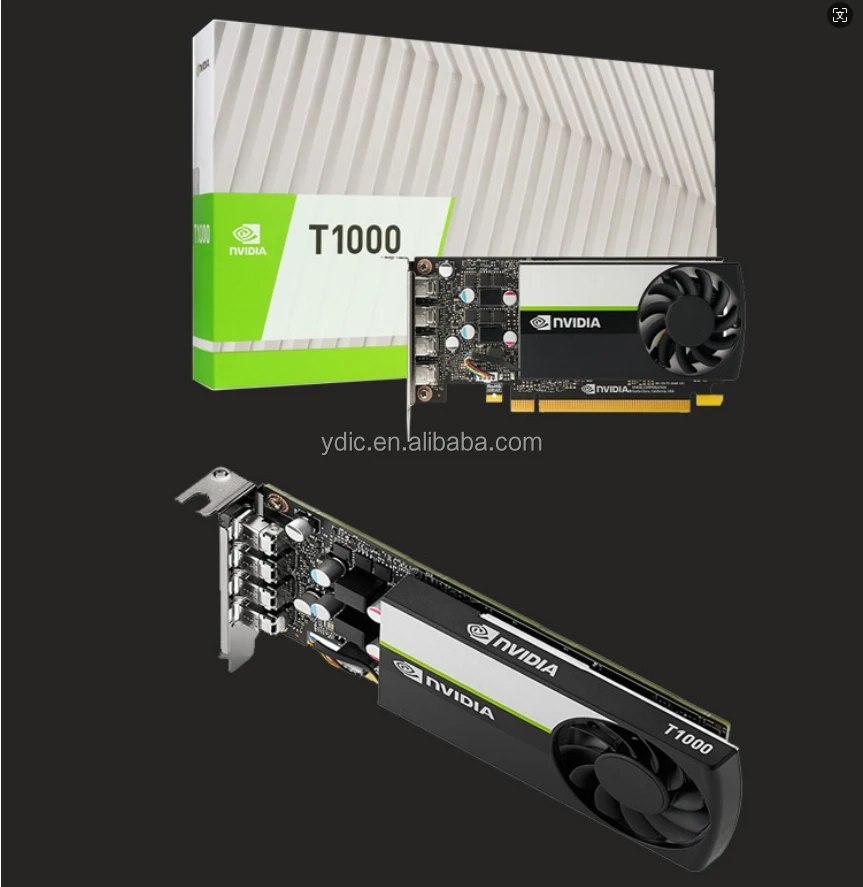بطاقة رسومات التصميم الاحترافي T1000 4G/8G DDR6 GPU مسرع الفيديو يدعم PS/CAD/AI/AE PG172