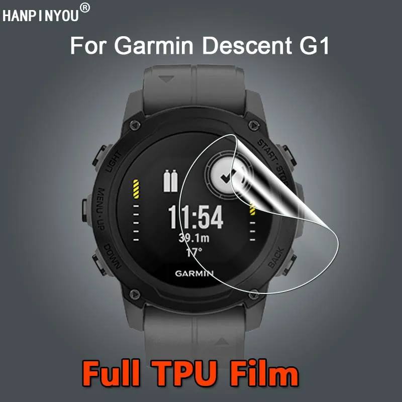 For Garmin Descent G1 Smart Watch Ultra Clear Slim Anti-Scratch Soft TPU Hydrogel Film Screen Protector -Not Tempered Glass