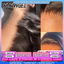 WOW ANGE-Perruque Brésilienne Naturelle Lisse, Cheveux Humains, 13x4, 13x6, HD, 5x5, 6x6, Partie Libre, Pre-Plucked