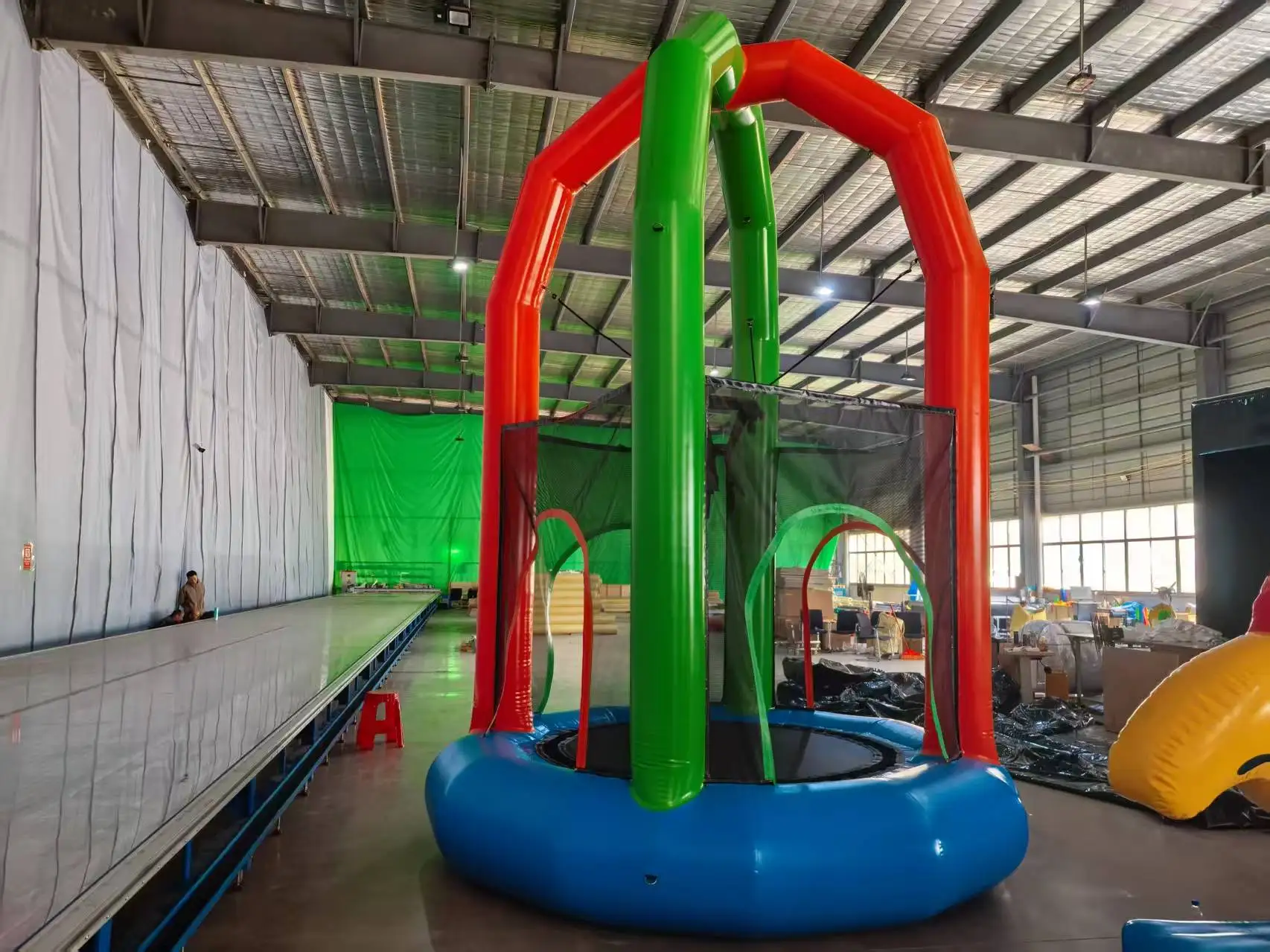 Commercial Grade Inflatable Bungee Jumping Trampoline Durable PVC Tarpaulin for Rental
