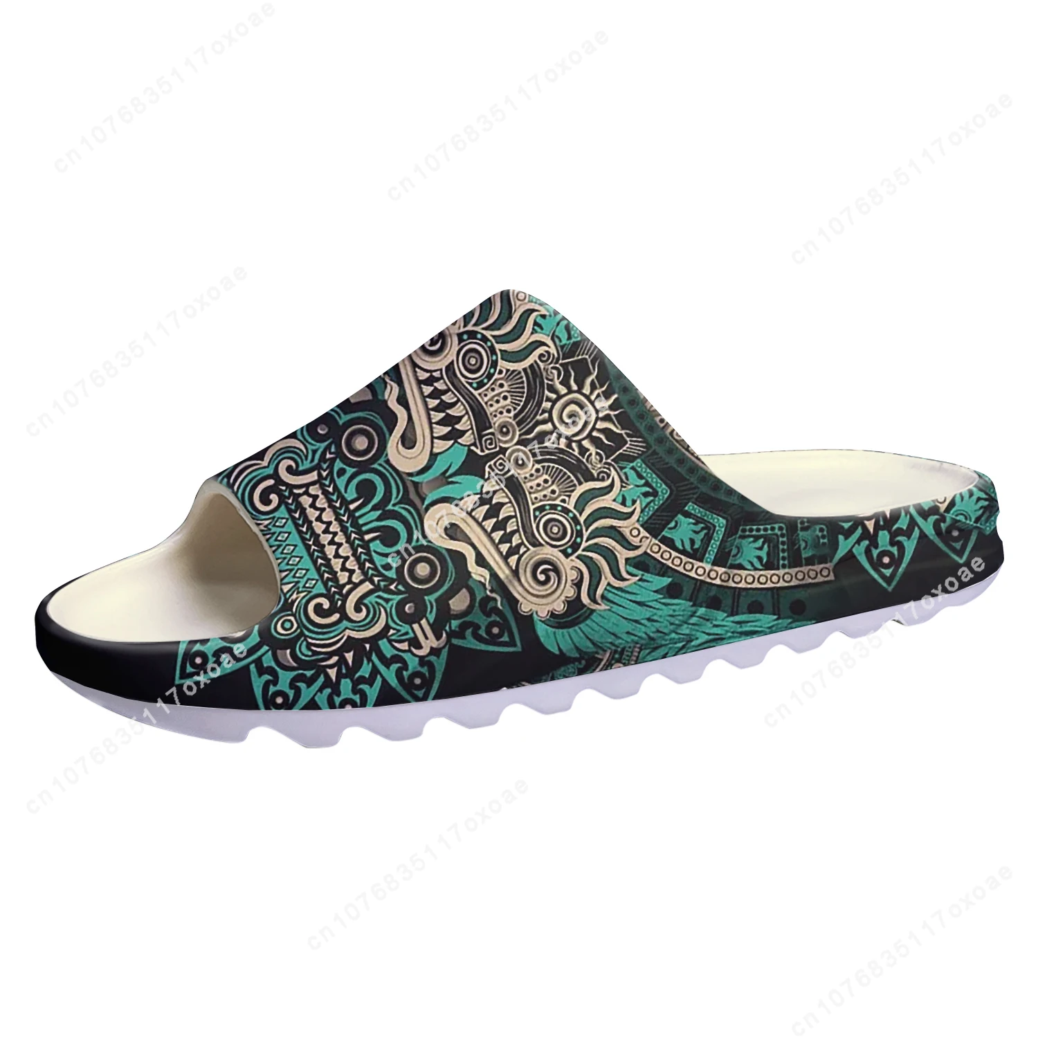 

Mexican Aztec Quetzon Soft Sole Sllipers Home Clogs Step On Water Shoes Mens Womens Teenager Step in Customized Sandals