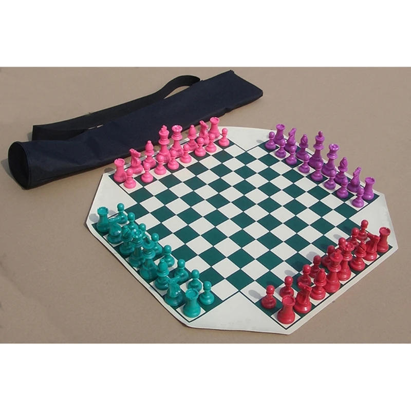 4-Way Chess Set Four Player Chess Board Game Combination Chess Game Unique Chess