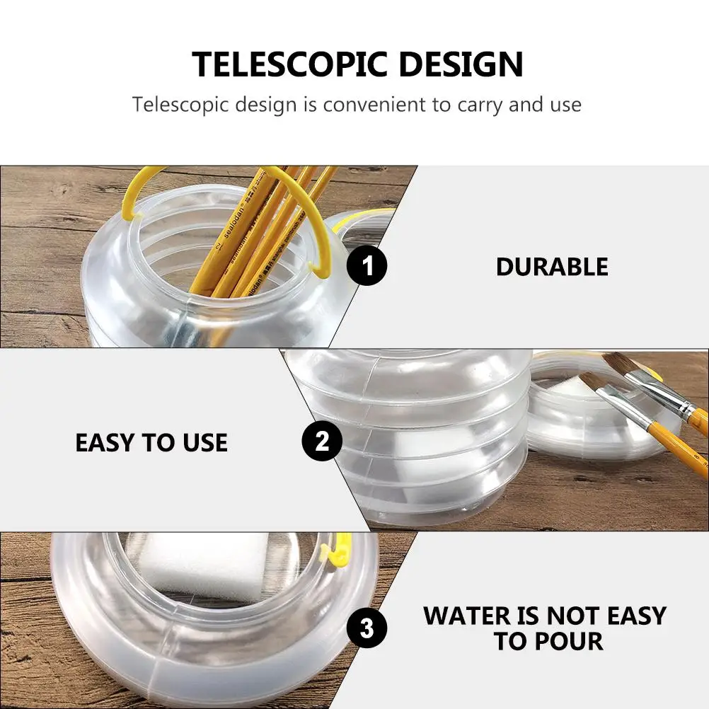 5 комплектов складной держатель для карандашей, ведро для мытья, кисть для рисования, умывальник, портативная машина