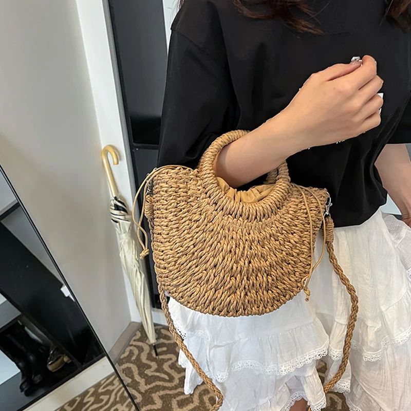Bohemian Style Straw Handbag High Quality Multi-functional Shopping Bag Suitable For Travel and Vacation