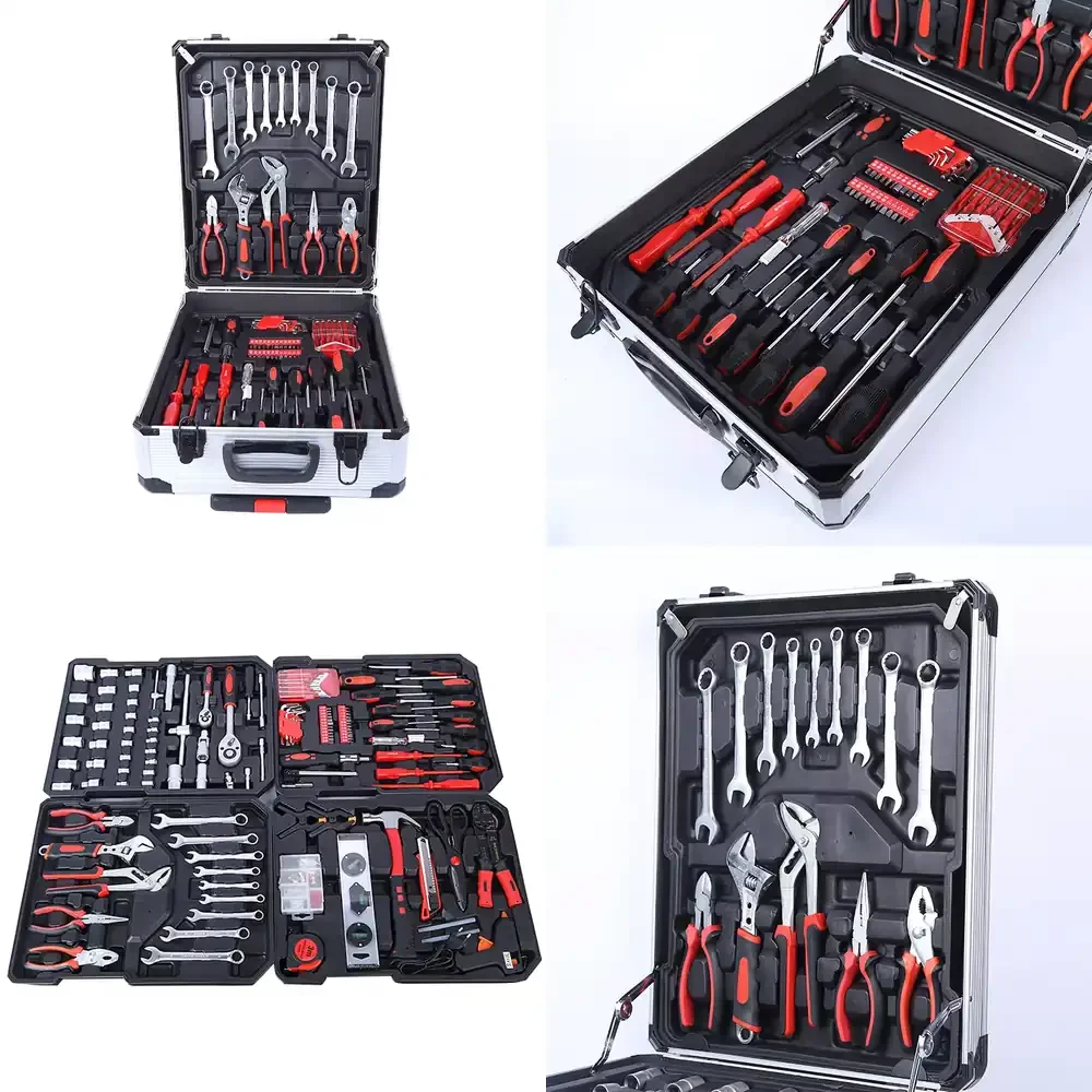 Set of 187pcs Manual Mechanic Ratchet Wrench Socket Combination Tools Hand Tool Kits for Cars, Motorcycles and Bicycles