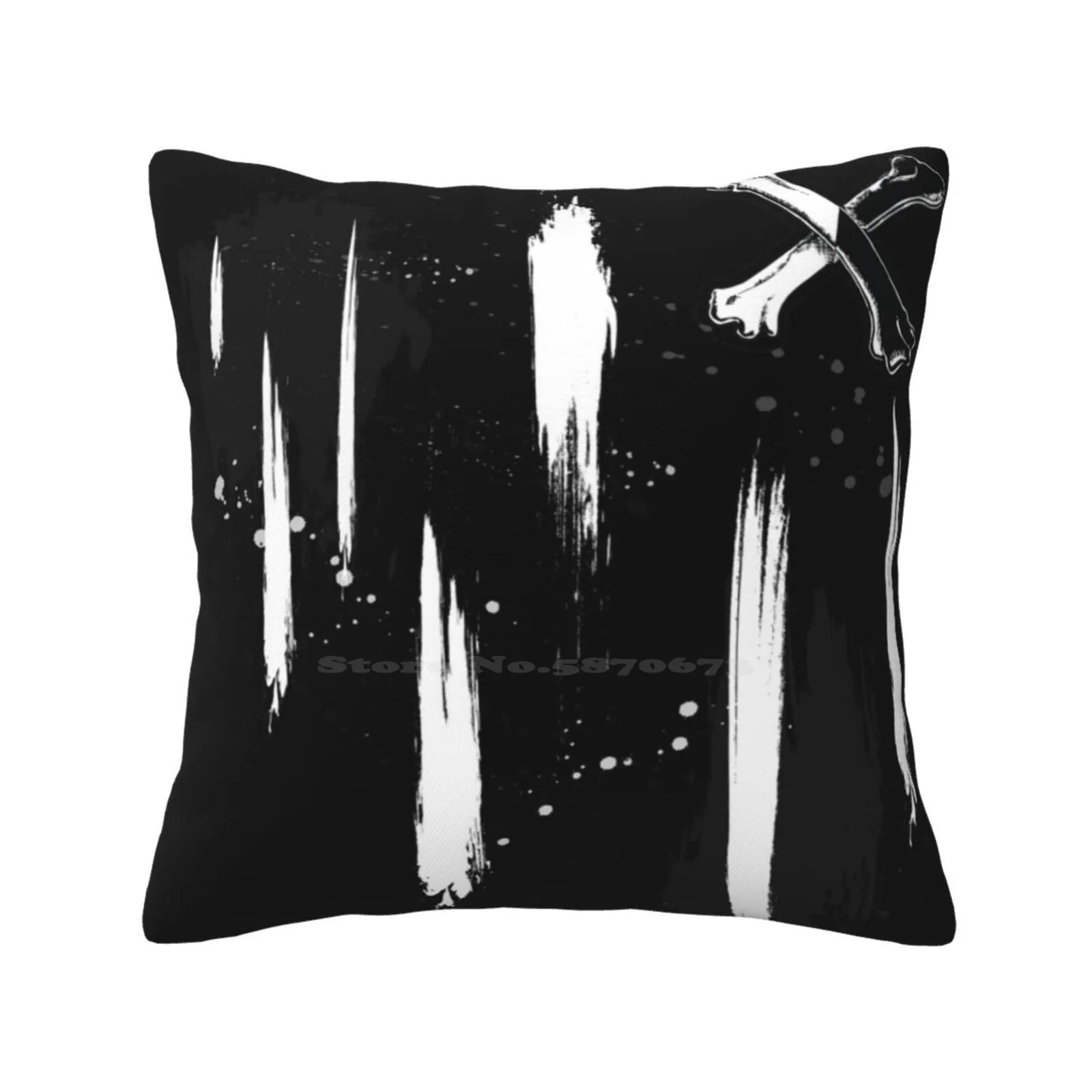 Carlos De Vil Descendants Black And White Brush Pillow Cover Hug Pillowcase Descendants Carlos De Vil 101 Dalmations Grunge