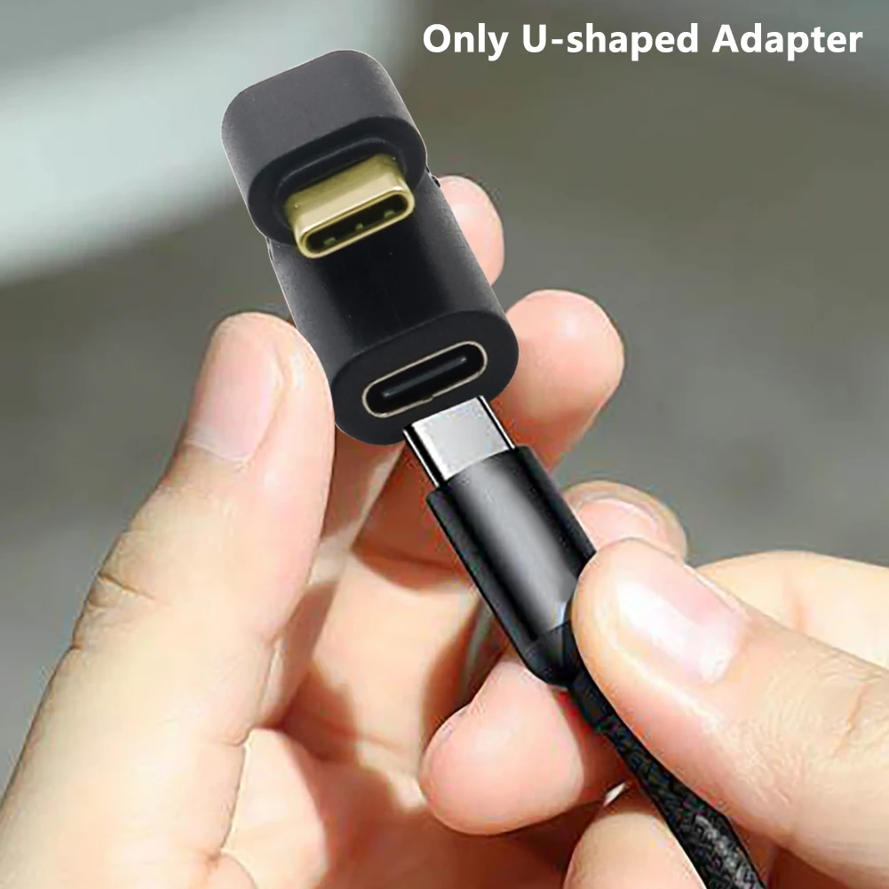 Adaptador portátil em forma de U para laptop, preto, Universal, macho para fêmea transmissão, estável, tipo C, USB 3.1, celular profissional