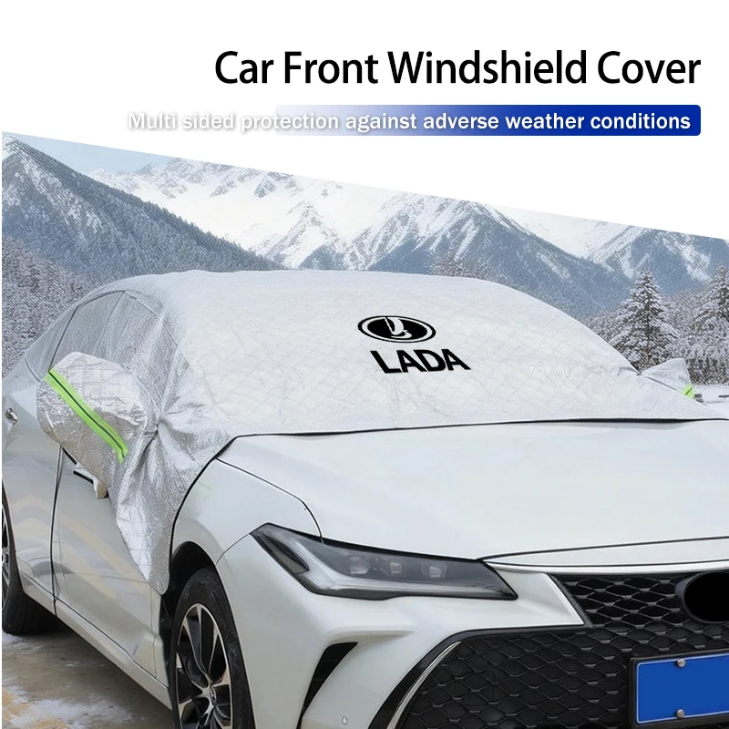 

Автомобильный чехол-накидка на лобовое стекло, солнцезащитный, из нетканого материала, для защиты от снега, для Lada Priora Sedan Sport, Kalina, Granta, Vesta, Niva, Largus