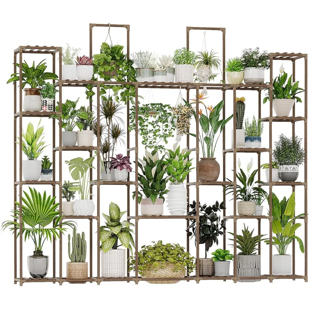 

Plants Stand Indoor 30 Pots Large Plant Shelf Wide Tall Outdoor Plant Holder Wood for Multiple Plants Plant Rack for Living Room