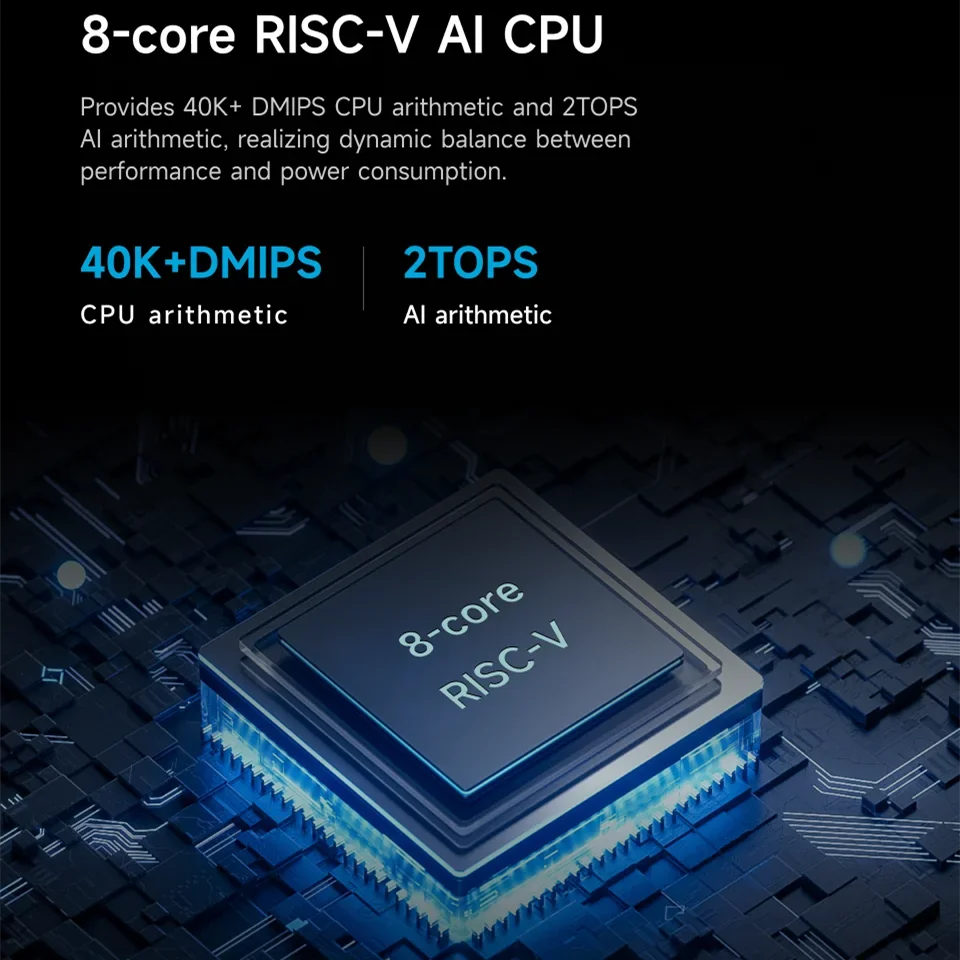 VivacpOrange Pi R2S 4GB RAM 8GB EMMC RISC-V Single Board Computer 2 TOPS NPU 2x2.5G + 2x1000M Gigabit Ethernet Development Board