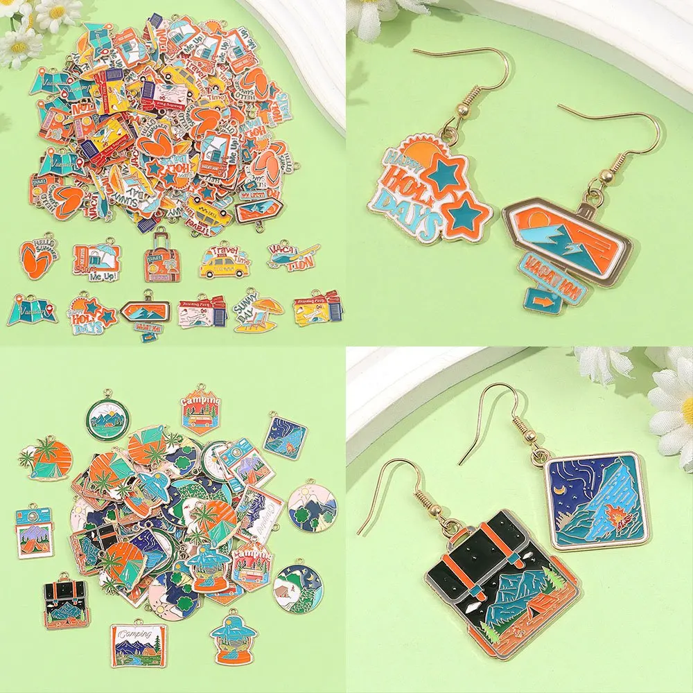 1/3/6pcs Multi-color Travel,vacation Style Pendant,DIY Bracelet,earrings,Christmas,Thanksgiving,Halloween,Valentine's Day Gifts