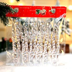 Acrylic Snowflake Drop Icicle Pendants Christmas Clear Crystal Ornaments Xmas Tree Hanging Pendants Home Party Decor New Year
