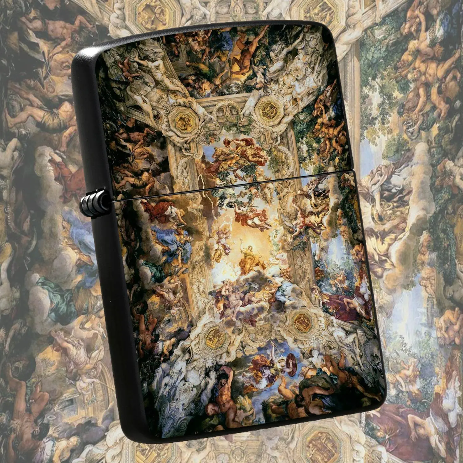 Baroque Classic Fresco Themed Lighter, Vintage Aesthetic Art Piece, Portable Practical Daily Use Igniter, Exquisite Holiday Gift Choice, Scenery-Agnostic Daily Carry Item, Show Your Unique Art Taste For All Occasions A Humorous And Interest