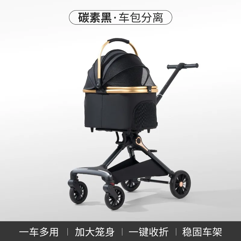 Lightweight Pet Stroller Detachable & Stackable Cart Bag Outdoor Travel Pet Cart for Dog Cat