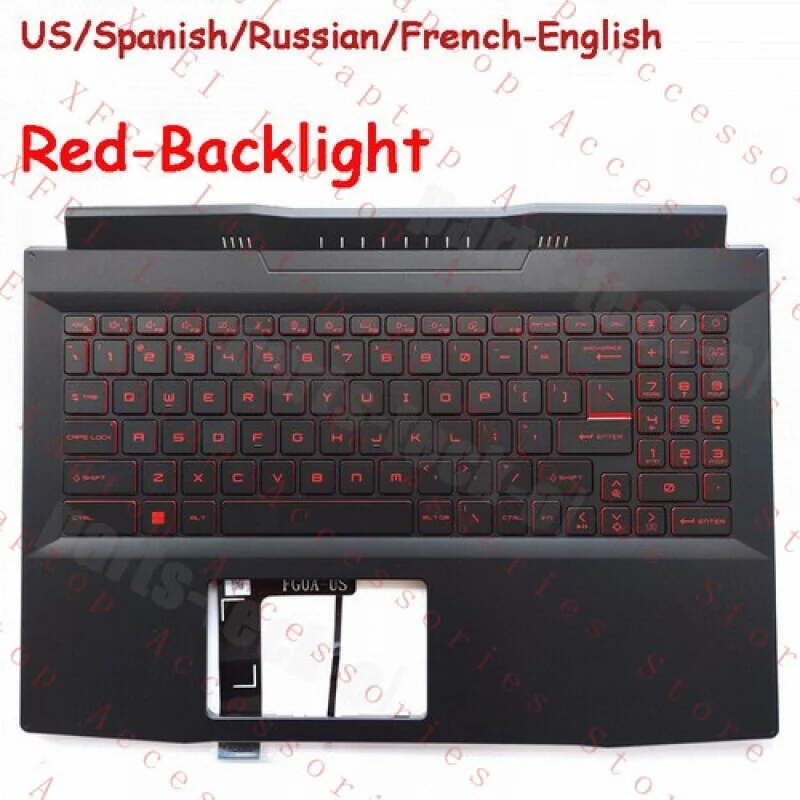 

F Palmrest w/Red Backlit Keyboard for MSI Katana GF66 MS-1582 MS-1581 US/SP/RU/FR
