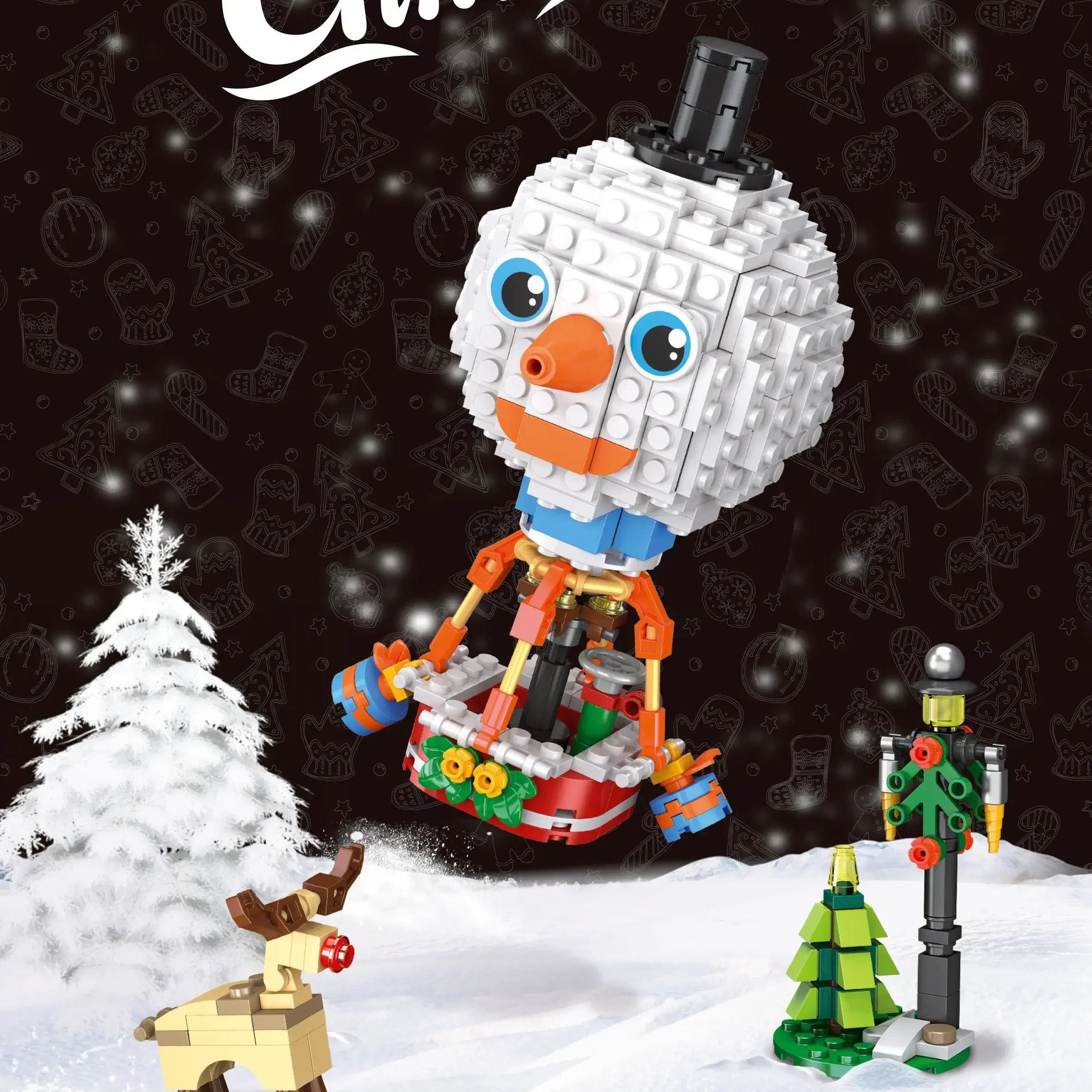 MOC DIY 2025, Weihnachtsblöcke, Geschenkprodukt, personalisiertes Familienspielzeug, Frohe Weihnachten, Festival, Party ﻿