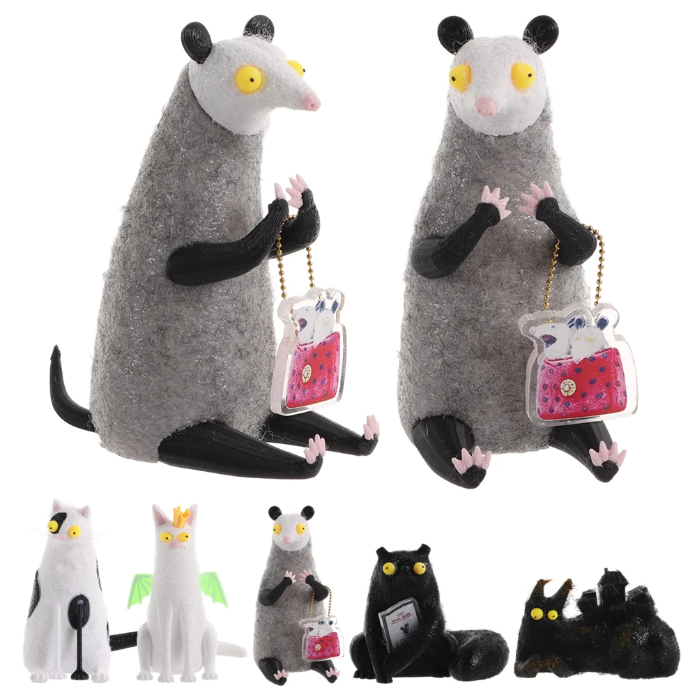 Unique Cartoon Animal Wool Felt Familiars Quirky Handmade Companions MIni Mini Animal Decor Desk Figurines Home Decor