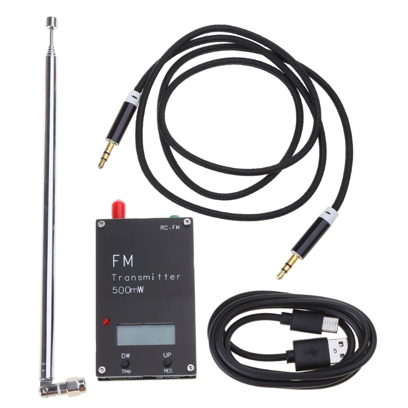 Imagem -03 - Transmissor fm Som Estéreo Entrada 500mw 88108mhz com Função Memória Porta Tipoc 320 Frequências Transmissor para