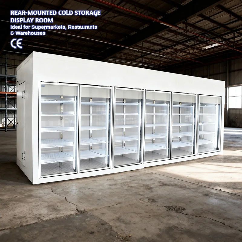 Glass Door Walk In Cooler Double Layer Insulated Glass Anti-Fog Design Internal View For Convenience Store Beverage Display