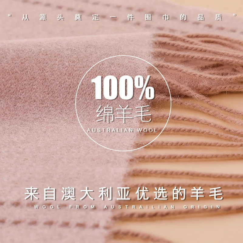 100% Wool Pashmina Women Winter Premium Windproof Cozy Classic Neckerchief New Year Eve Neck Warmer Cold Weather Warm 2026