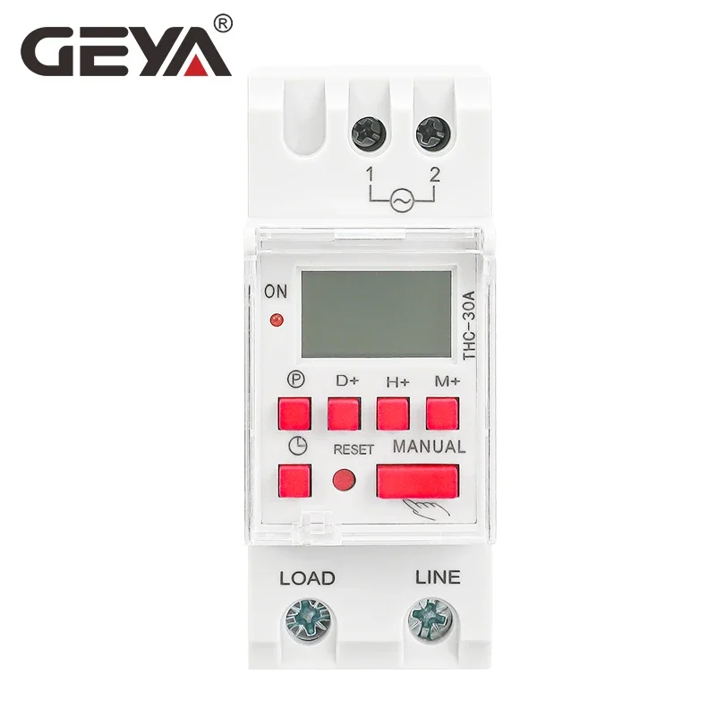 GEYA THC-30A 20A 16A Électrique Minuterie Numérique Programmable AC DC 12V 24V 110V 220V 240V Minuteries Électroniques