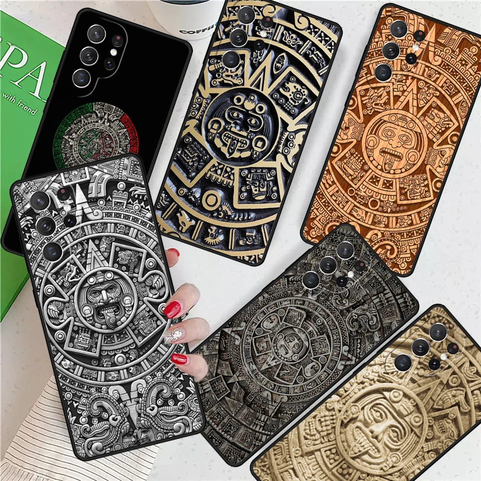 Aztec Calendar Mayan Native For Samsung Galaxy S24 Ultra S21 S22 S8 S9 S10E Note 10 20 Plus FE S23 Phone case Cover Coque