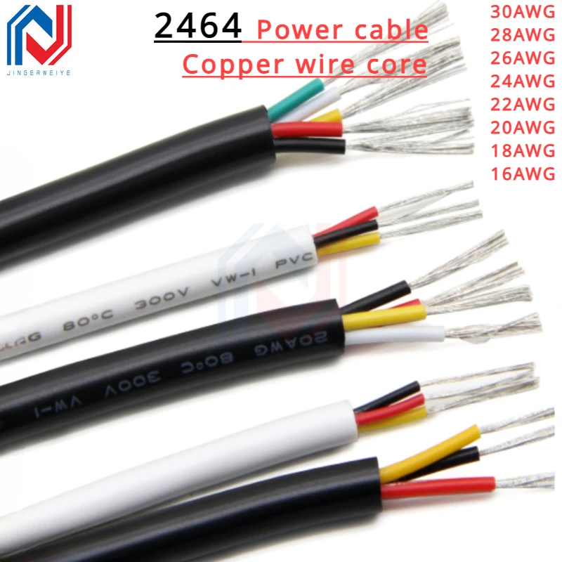 

2/5/10M 28 26 24 22 20 18 16 AWG UL2464 Sheathed Wire Cable Copper Signal Cable 2 3 4 5 6 7 8 10 Core Soft Electronic Audio Wire