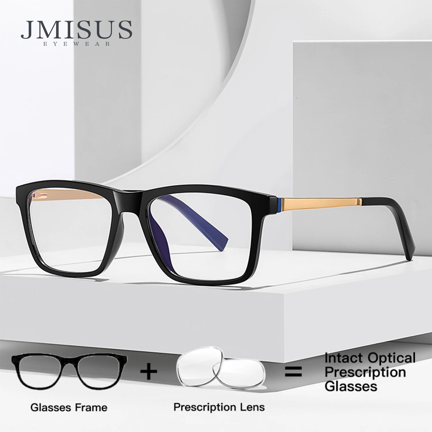 

JMISUS New Arrivals Square Progressive Prescription Eyewear Handmade Acetate Rectangle Progressive Glasses Optical Eyeglasses