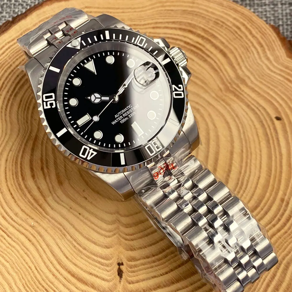 ميوتا 8215 PT5000 الفولاذ المقاوم للصدأ 40 مللي متر الغوص التلقائي ساعة رجالية الياقوت كريستال الدورية الحافة مضيئة ساعة اليد الميكانيكية #5