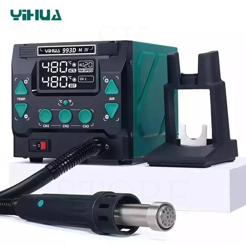 YIHUA 993DM-IV 1000W Hot Air Desoldering Station Microcomputer Temperature Control BGA Rework Welding Station Repair Tools