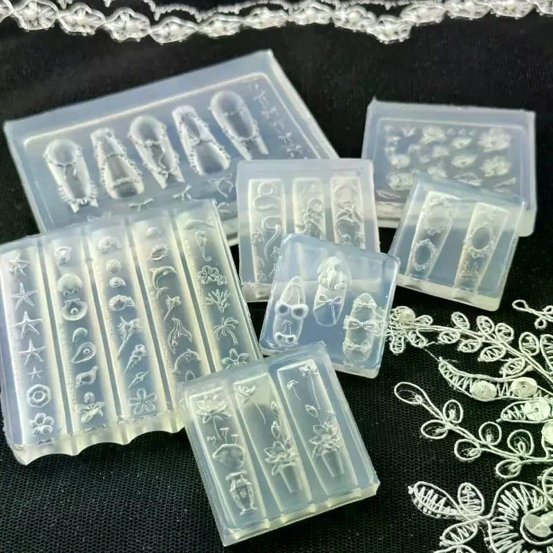 الإبداعية متعة Bowknot زهرة مسمار الفن قالب من السيليكون اليدوية مسمار الفن قالب الديكور الكرتون الفن قالب DIY بها بنفسك اكسسوارات أداة