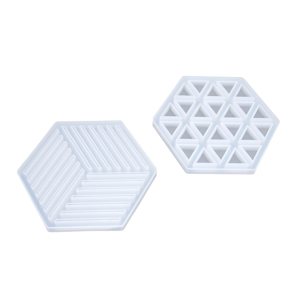 

2pcs Silicone Hexagon Coaster Mold Baking Crystal Fondant Cake Diy Craft Heat Resistant Non-Stick Easy Cleaning For Chocolate