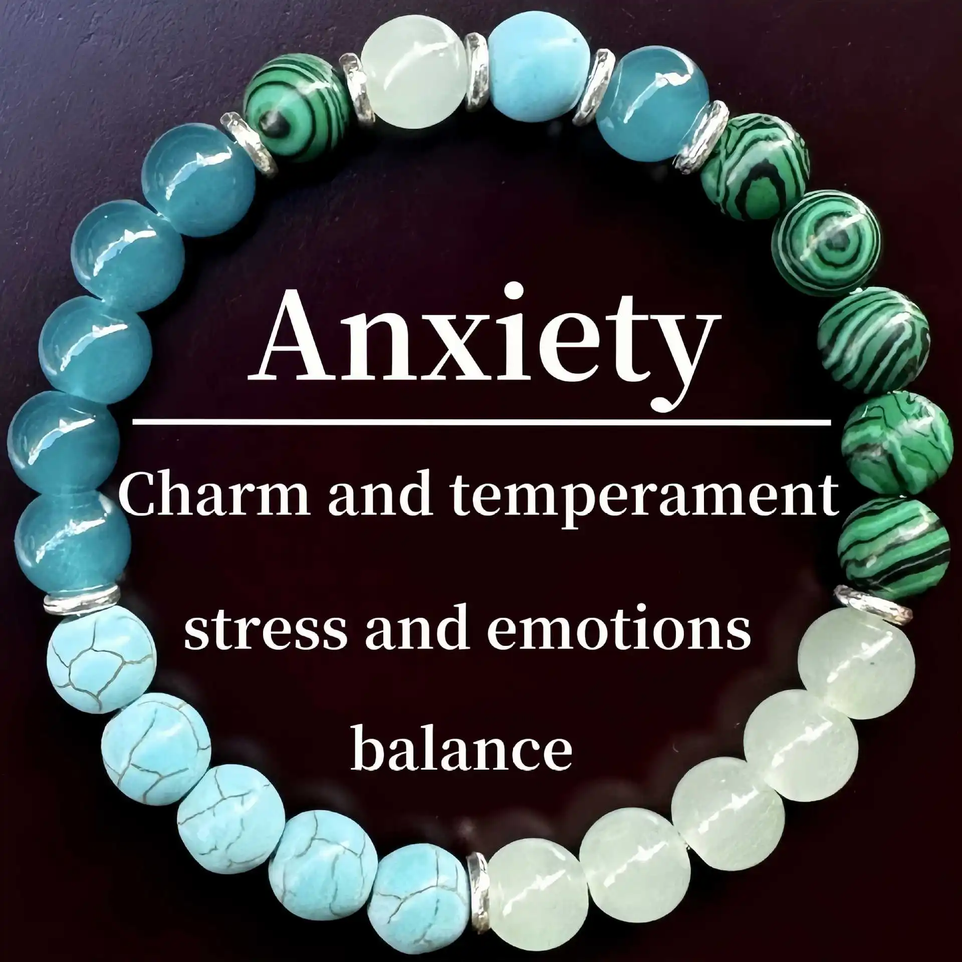 New Amethyst Green Obsidian 8mm Beaded Bracelet Natural Stone Raw Stone Bracelet Men and Women Hip Hop Beaded Summer Accessories