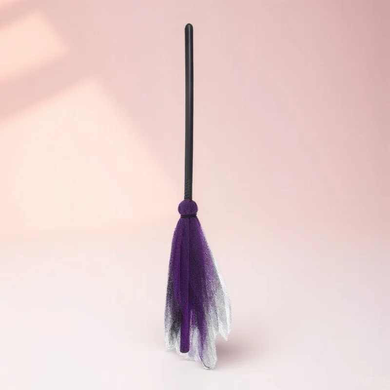 Balai de sorcière d'halloween léger, accessoire de balai en tissu plastique Portable pour enfants, femmes et hommes, décor du Center d'attention du Costume