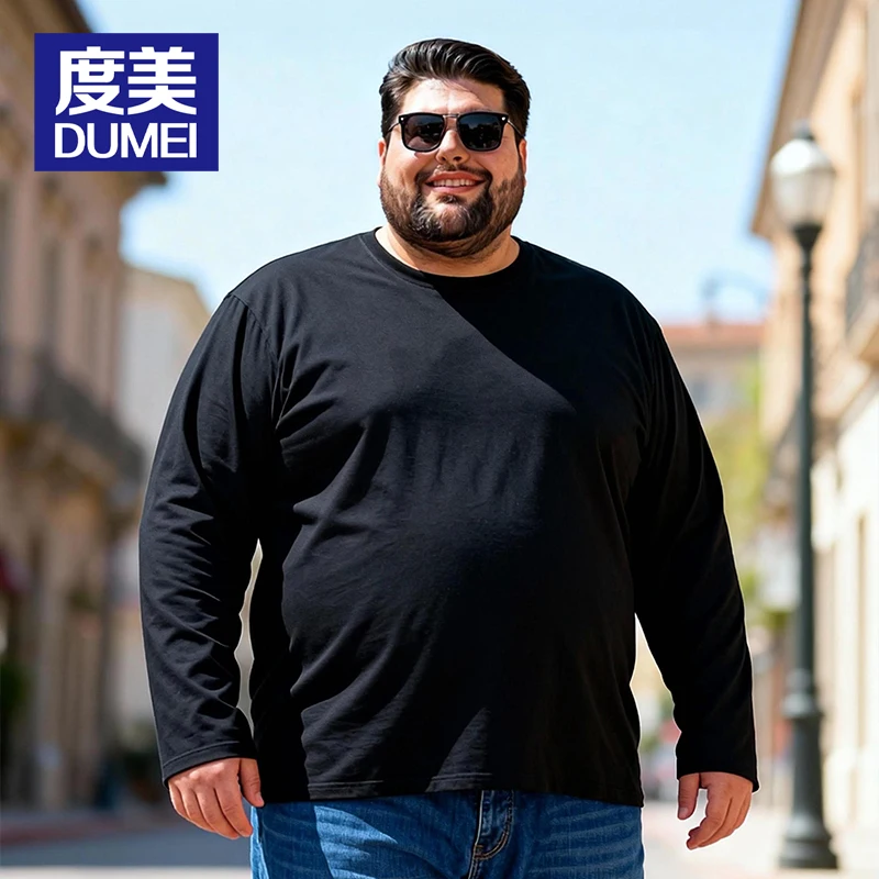

Big and Tall Long Sleeve T-Shirt – True 10XL (Chest 65.4") | Plus Size Men's Crew Neck Comfort Fit for 340-365 lbs | Free Shi