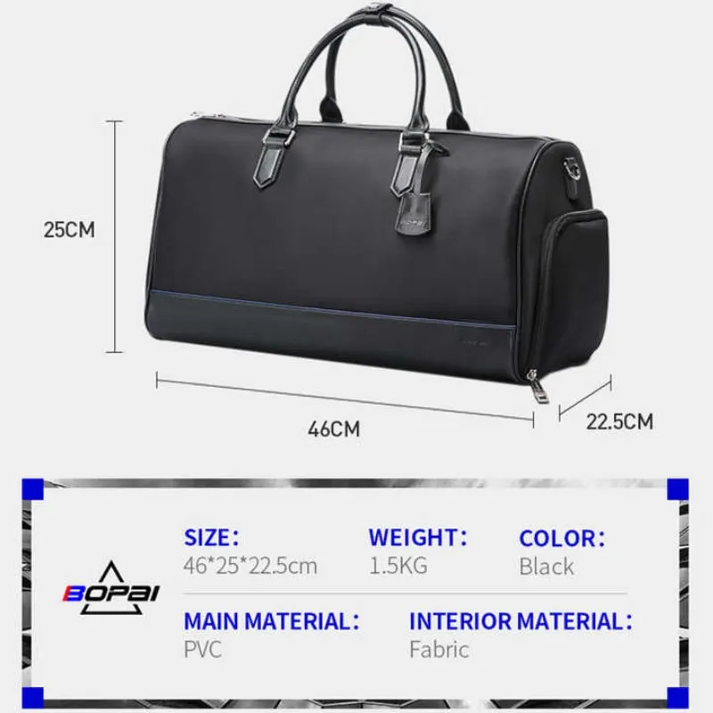 BOPAI Wholesale Business Gym Sports Weekender Handbag 3 In 1 Crossbody Large Capacity Travel Waterproof Tote Men Duffle Bag Cust