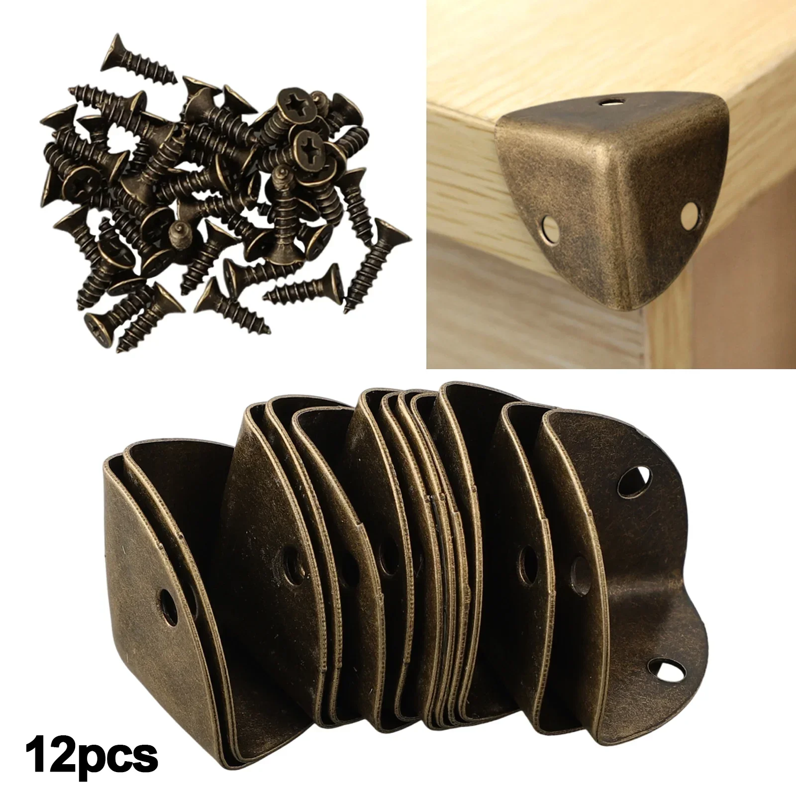 

Edge Corner Protector Home Jewelry Box Wooden Case Zinc Alloy 12Set Decoration Decorative Hardware Metal Retro